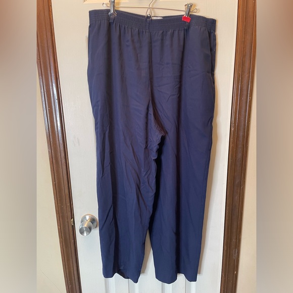 Womens Size 16 Koret Navy Slacks Pull On Pants Straight Leg elastic waist pocket - Picture 4 of 4
